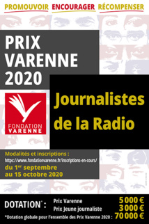 La Fondation Varenne lance ses PRIX VARENNE 2020 dont celui de la RADIO