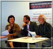 Michelle Lestelle, avec Ludovic Tellier et Jacques Berbérides, Président de ID-FM à Paris