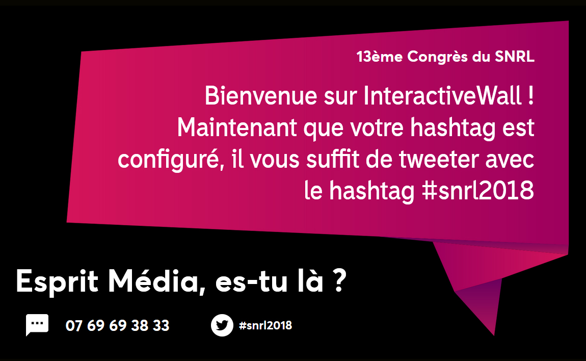 Participez au congrès du SNRL par SMS au 07 69 69 38 33 avec #snrl2018