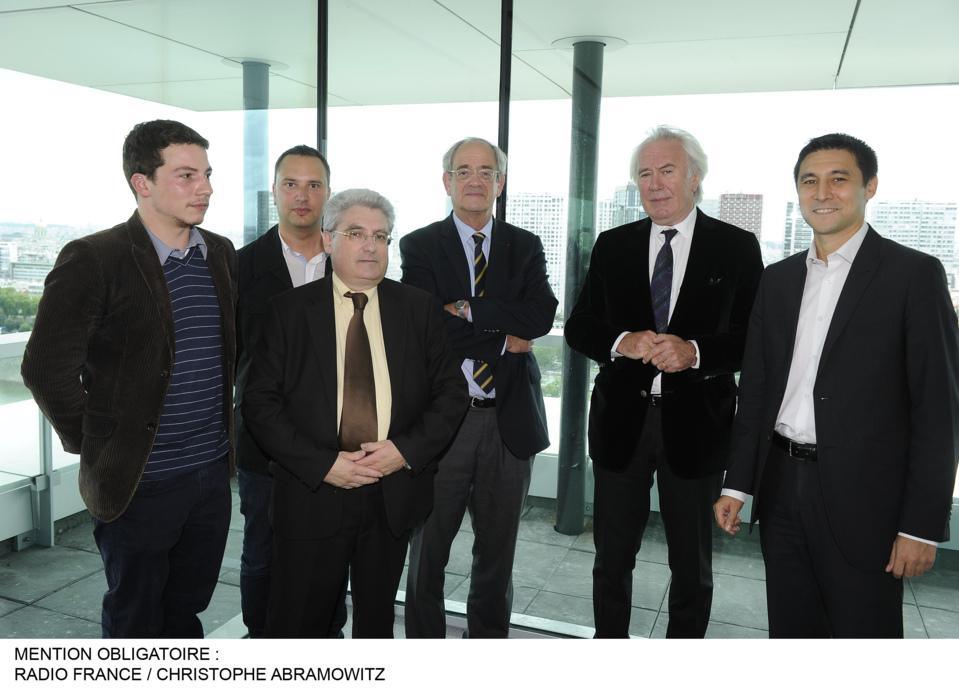De gauche à droite : Pierre Montel, Loïc Chusseau, Emmanuel Boutterin, Patrice Gélinet, Jean-Luc Hees et Roland Husson