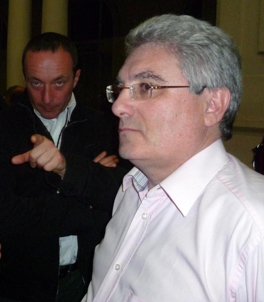 Ludovic Tellier et Emmanuel Boutterin, Président du syndicat, avant une intervention publique sur le FSER