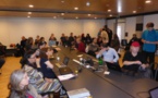 Le groupe des stagiaires au lancement des travaux